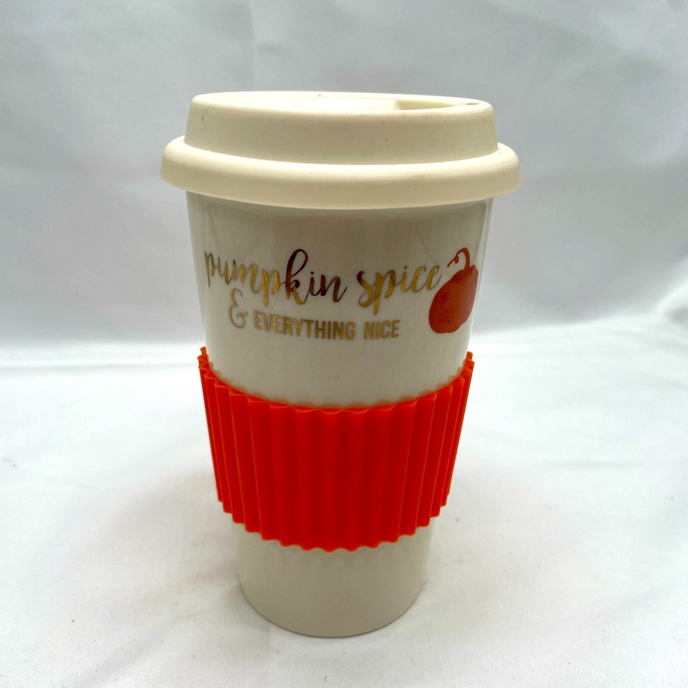 Kenner Stoneware Lidded Cup Pumpkin Spice and Everything Nice